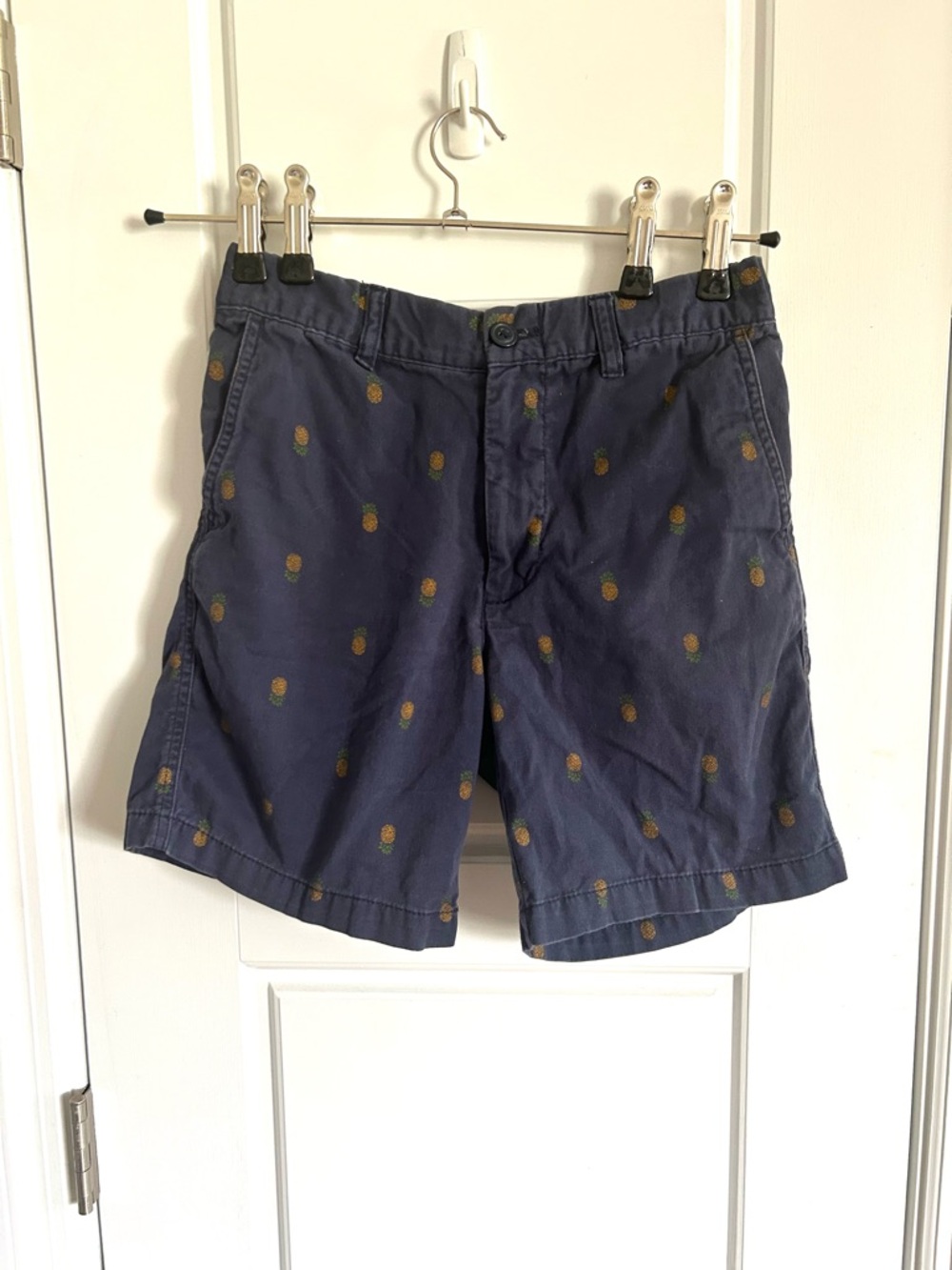 Route 66 Men's Navy Pineapple Embroidered Chino Shorts Size S 30-32